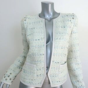 $1875 Barbara Bui TweedLeather &Stud Blazer S/M
